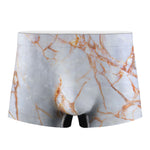 Grey Bronze Marble Print Men's Boxer Briefs