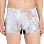 Grey Bronze Marble Print Men's Boxer Briefs