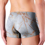 Grey Bronze Marble Print Men's Boxer Briefs