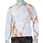 Grey Bronze Marble Print Men's Crewneck Sweatshirt GearFrost