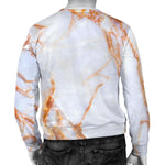 Grey Bronze Marble Print Men's Crewneck Sweatshirt GearFrost