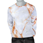 Grey Bronze Marble Print Men's Crewneck Sweatshirt GearFrost