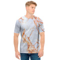 Grey Bronze Marble Print Men's T-Shirt
