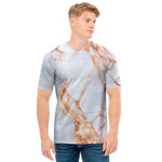 Grey Bronze Marble Print Men's T-Shirt