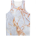 Grey Bronze Marble Print Men's Tank Top