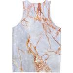 Grey Bronze Marble Print Men's Tank Top