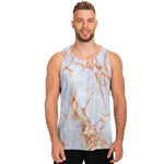 Grey Bronze Marble Print Men's Tank Top
