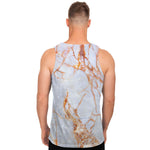 Grey Bronze Marble Print Men's Tank Top