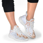 Grey Bronze Marble Print Mesh Knit Shoes GearFrost