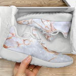 Grey Bronze Marble Print Mesh Knit Shoes GearFrost