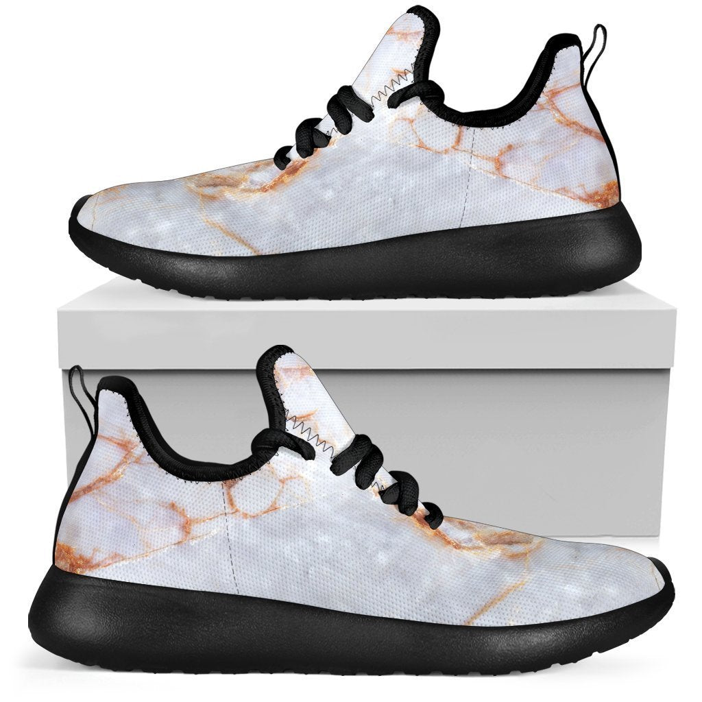 Grey Bronze Marble Print Mesh Knit Shoes GearFrost