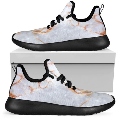Grey Bronze Marble Print Mesh Knit Shoes GearFrost