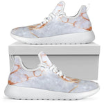 Grey Bronze Marble Print Mesh Knit Shoes GearFrost