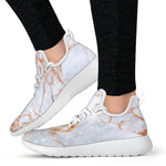 Grey Bronze Marble Print Mesh Knit Shoes GearFrost