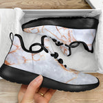 Grey Bronze Marble Print Mesh Knit Shoes GearFrost