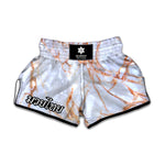 Grey Bronze Marble Print Muay Thai Boxing Shorts