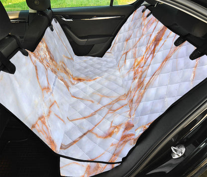 Grey Bronze Marble Print Pet Car Back Seat Cover