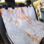Grey Bronze Marble Print Pet Car Back Seat Cover