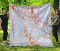 Grey Bronze Marble Print Quilt