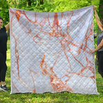 Grey Bronze Marble Print Quilt