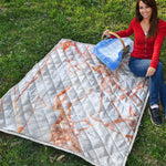 Grey Bronze Marble Print Quilt