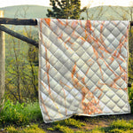 Grey Bronze Marble Print Quilt