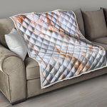 Grey Bronze Marble Print Quilt