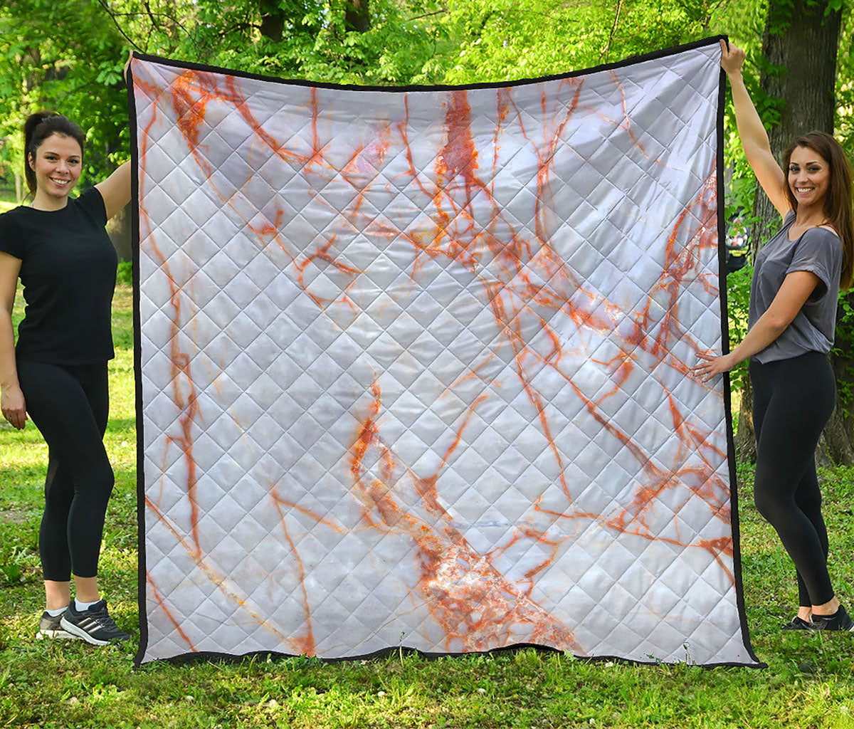 Grey Bronze Marble Print Quilt