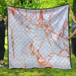 Grey Bronze Marble Print Quilt