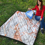 Grey Bronze Marble Print Quilt