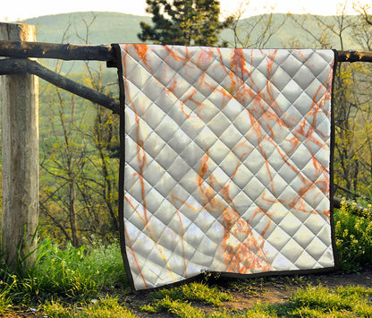 Grey Bronze Marble Print Quilt