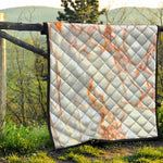 Grey Bronze Marble Print Quilt