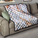 Grey Bronze Marble Print Quilt
