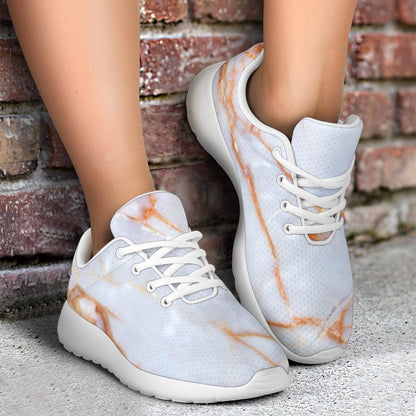 Grey Bronze Marble Print Sport Shoes GearFrost