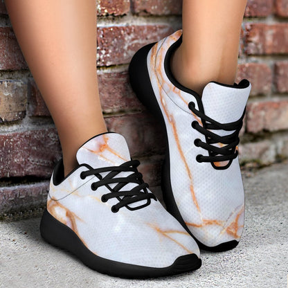 Grey Bronze Marble Print Sport Shoes GearFrost