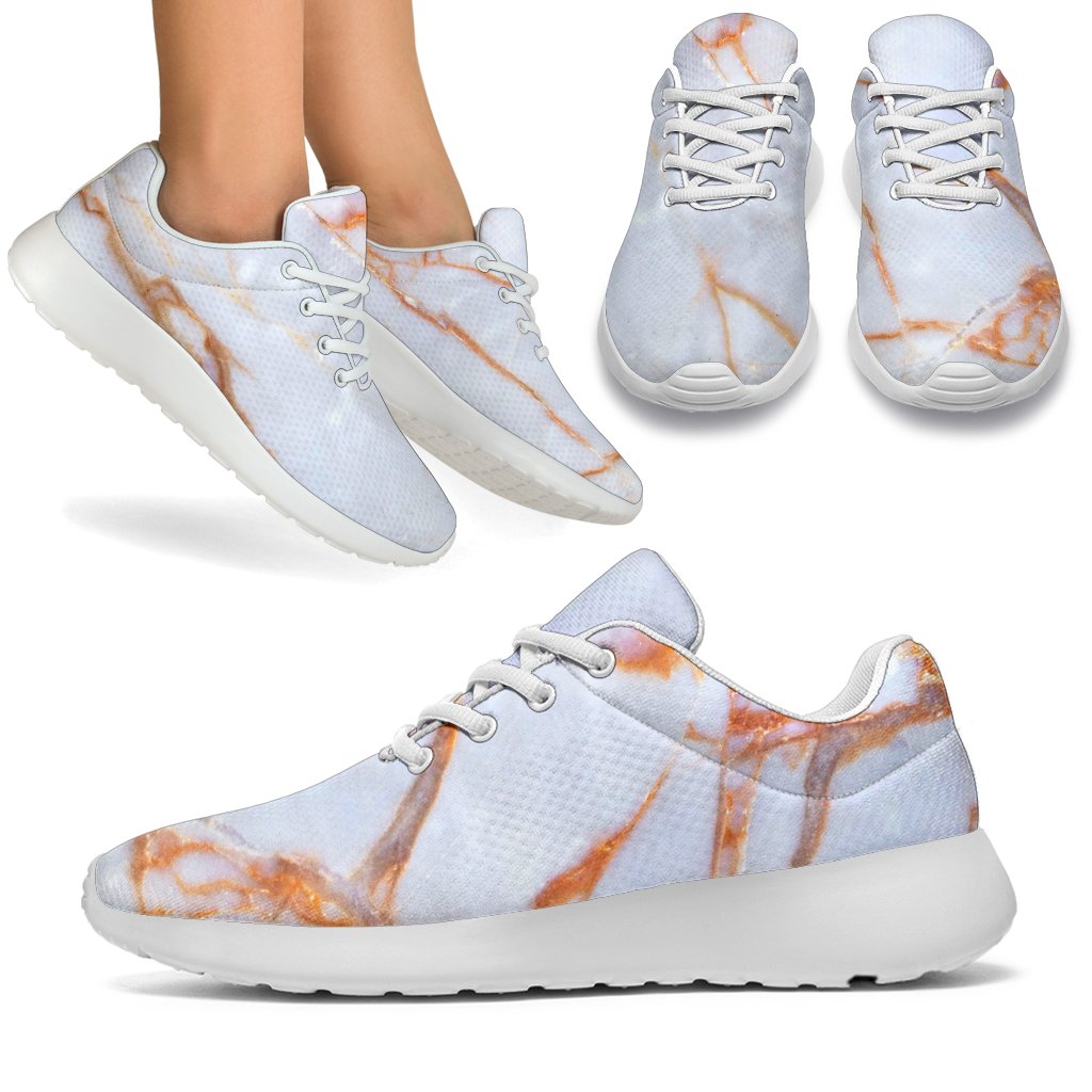 Grey Bronze Marble Print Sport Shoes GearFrost