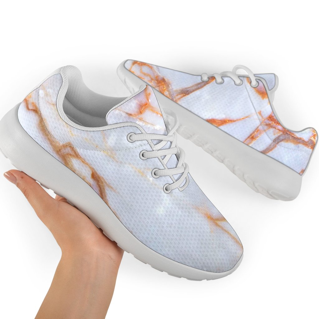 Grey Bronze Marble Print Sport Shoes GearFrost