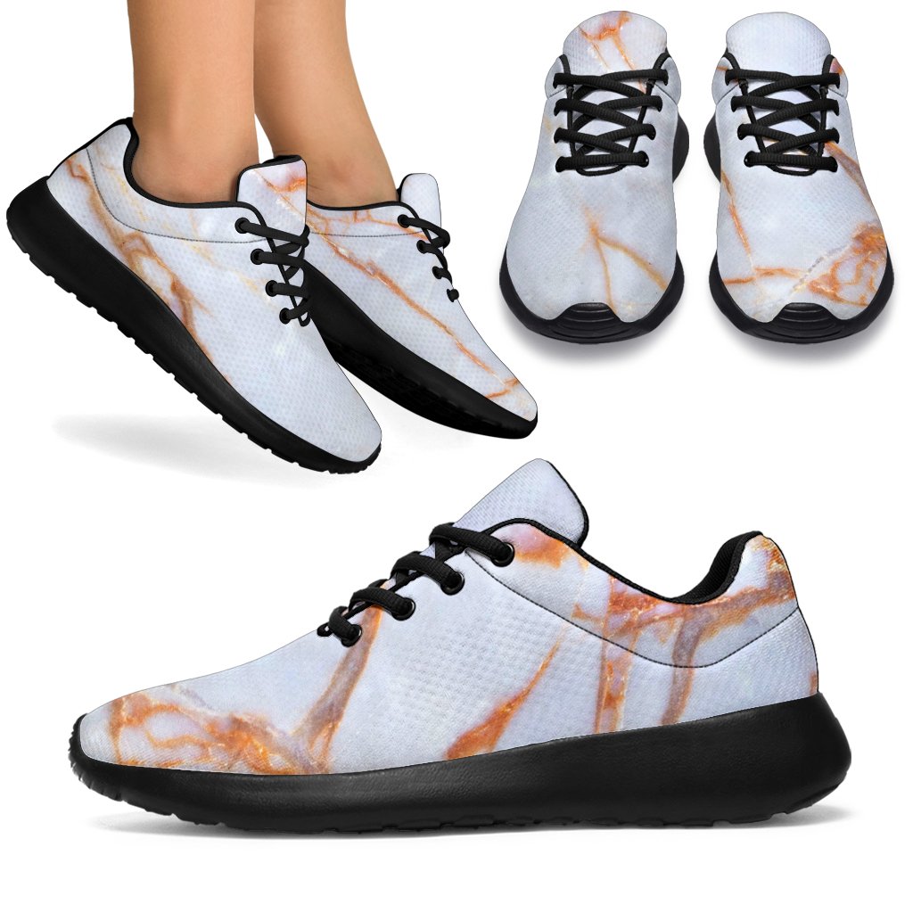 Grey Bronze Marble Print Sport Shoes GearFrost