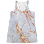 Grey Bronze Marble Print Women's Racerback Tank Top