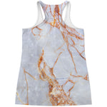 Grey Bronze Marble Print Women's Racerback Tank Top