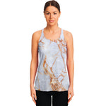 Grey Bronze Marble Print Women's Racerback Tank Top