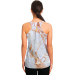 Grey Bronze Marble Print Women's Racerback Tank Top