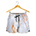 Grey Bronze Marble Print Women's Shorts