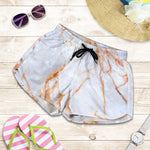 Grey Bronze Marble Print Women's Shorts