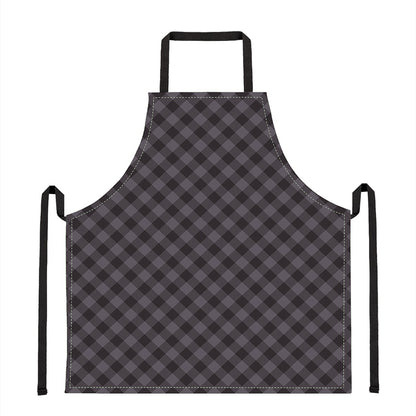 Grey Buffalo Plaid Pattern Print Apron