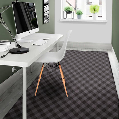 Grey Buffalo Plaid Pattern Print Area Rug
