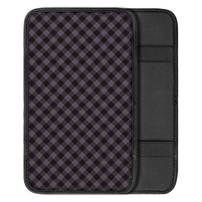 Grey Buffalo Plaid Pattern Print Car Center Console Cover