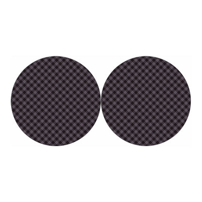 Grey Buffalo Plaid Pattern Print Car Coasters