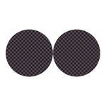 Grey Buffalo Plaid Pattern Print Car Coasters