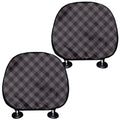 Grey Buffalo Plaid Pattern Print Car Headrest Covers